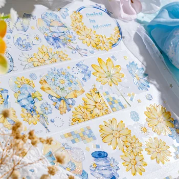 1 Slučky Veľkosť Modlitba Daisy Ľúbostných Vinárskych Kvet Múzeum Crystal Pet Papier Washi Pásky Taiwan Vyrobené Dekoratívne