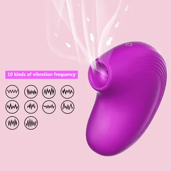 10 Frekvencia G-Spot Vibrátor Jazyk Mačička Upozorňuje Masér Bradavky Massger Vibrátory pre Ženy Klitorisu Masturbator Dospelých Hračka