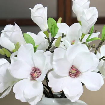 1pc Orchidea Magnolia Umelého Hodvábu Kvetov Falošné Kvetinový Svadobné, Umelé Kvety pre Strany, Domáce Dekorácie