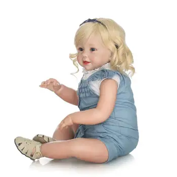 2017 Nové 70 cm Znovuzrodené Deti Kadere Vlasov Reborn batoľa dievča bábiku Silikónové Baby Doll Darček Hračky pre Dievča Juguetes Brinquedos