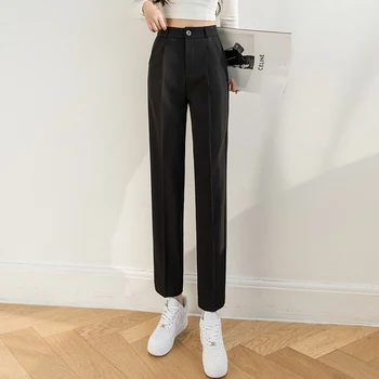 2021 kórejský Módne Pantalones Plus Veľkosť Vysoký Pás Pružnosť služobnú OL Nohavice Ženy kórejské Oblečenie Hárem Nohavice