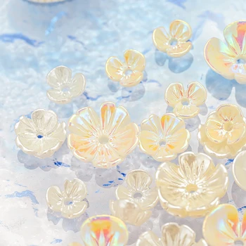 20Pcs Akryl Shell Flower Nail Šperky, Prívesky 6/8/10 mm Petal Kvet Kamienkami Ploché späť Pearl Shell Manikúra DIY Dekorácie *