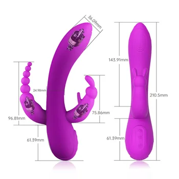 3 V 1 G-Spot Auto-škálovanie 10 Rýchlosť Virbators pre Ženy Análny DildoVibrating Klitorisu Pošvy Masér pre Dospelých, Sexuálne Hračky