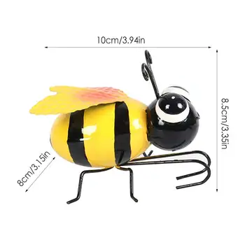 3D Kovov Bee Wall Art Decor Inovatívne Kovové Bee Socha Park Trávnik Sochy Ozdoba Záhrady Stromu Visí Dekor