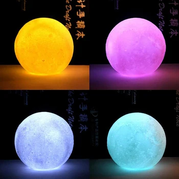 3D Mesiac na Čítanie luny Noc Batéria Nabitá, Nočné Lampy, Dekoračné Atmosféru Lampa pre Dieťa Deti Narodeninovej Party Vianoce