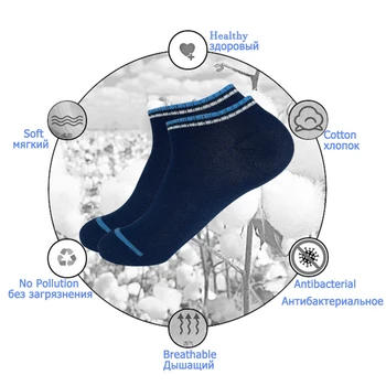 5 Párov Mužov Pevné Bežné Bavlnené Krátke Ponožky Pack Muž Módne Stručné Prúžok Priedušná Pohodlné Trendy Členkové Ponožky Nastavenie bielej