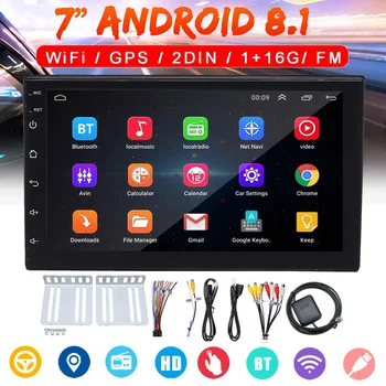 7 palcový 2DIN Android 8.1 Auto Stereo Quad Core, WIFI, bluetooth, GPS, FM Rádio, Video MP5 Prehrávač Prijemne Obrazovke Auto Multimediálny Prehrávač