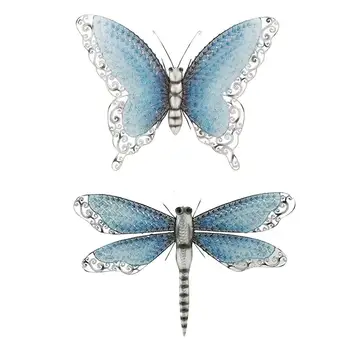 Akryl na Stenu Dekor Motýľ&dragoy Steny Výzdoba S Modrým Váhy Krídla Vnútorné Vonkajšie Zviera Visí Umenie Ornament 30x20cm