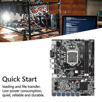 AU42 -B75 12 Karta Ťažba Doska Set+G1620 CPU+4PIN Na Napájací Kábel 6PIN+SATA Kábel 12USB3.0(PCIE) LGA1155 PAMÄTE DDR3 RAM SATA3.0