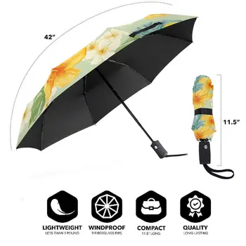 Automatický Dáždnik Akvarel Letné Tropické Vzor tri-fold dáždnik ženy muži dážď dáždnik