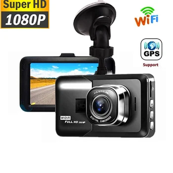 Automobilové DVR WiFi Full HD 1080P Dash Cam parkovacia Kamera, videorekordér Black Box Nočné Videnie Auto Dashcam Auto Fotoaparát, GPS Tracker
