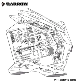 Barrow JONSBO MOD-3 podvozok vyhradený kanál rada Aurora LRC2.0 5 3 pin JSBM3-SDB vodné chladenie