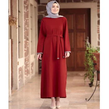 Baya Dubaj Turecko Moslimskou Módne Šaty, Hidžáb Kaftan Islam Oblečenie Maxi Šaty Pre Ženy Vestido Župan Musulman De ModeS559