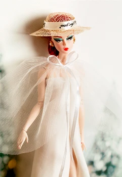 Biele Šaty + mys + hat + topánky / Jedinečný Dizajn, Ručne vyrábané oblečenie, oblečenie Pre 1/6 BJD Xinyi FR ST Barbie Bábika /doll oblečenie