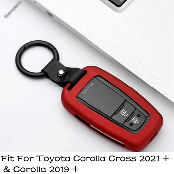 Carbon Fiber Štýl / Red Príslušenstvo Vhodné Pre Toyota Corolla Kríž 2021 - 2023 & Corolla 2019 - 2023 Kľúča Vozidla Prípade Kryt Plášťa Fob