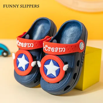 Deti topánky zábavné papuče meng zábava otvor topánky dieťa, detské papuče roztomilý kreslený chlapec a dievča sandále batoľa dievčatá topánky