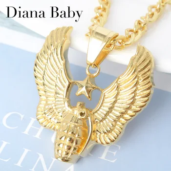 Diana Baby, Šperky z Nerezovej Ocele Granát Orlích Krídel Prívesok&Náhrdelník Reťazí pánske Šperky Hip Hop, Rock Rapper