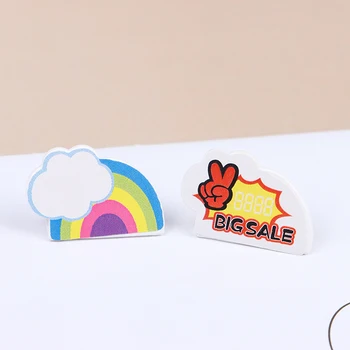 Domček pre bábiky Miniatúrne Simulácia Rainbow Cloud cenovka Card Podpora Kariet Model DIY Supermarket Scény Dekor Príslušenstvo