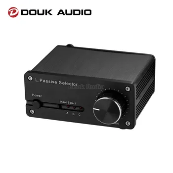 Douk Audio Mini Pasívne Predzosilňovač HiFi Výber 3-V-2-OUT Audio Prepínač Box S ovládaním Hlasitosti Nastaviteľné Objem Doprava Zadarmo