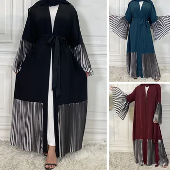 Eid Otvoriť Abaya Dubaj Turecko Kaftan Moslimské Ženy Šaty Kimono Ccardigan Islamské Oblečenie Arabských Šaty, Šaty Ramadánu Mubarak Djellaba