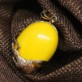 Elegantný prívesok slza žltá imitácia živice včelí vosk retro fit pre diy sveter reťazec dlhý náhrdelník šperky príslušenstvo B1848