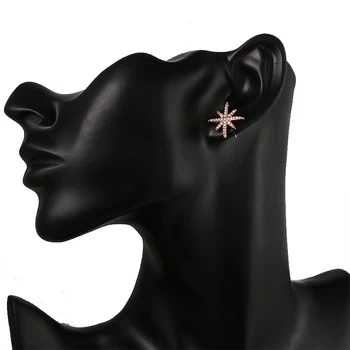 Emmaya Európe Star Stud Náušnice Slávnej Značky Micro Pave Nastavenie Cubic Zirconia Jednoduché David Star Šperky Pre Lady