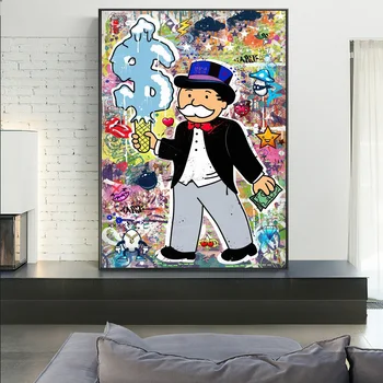 Graffiti Pop Art Vytlačí Alec Monopol Zábavné Forbes Peniaze, Plagát, Obraz Domova Plátna Nástenné Maľby Pre Obývacia Izba