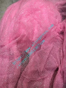H-45215 ružovej farby francúzskej čipky textílie s flitrami lepené lesk hot predaj afrických tylu čistý čipky textílie pre večerné šaty