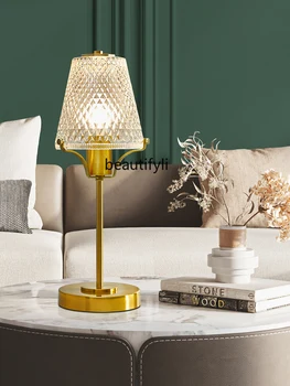 HJ stolná Lampa Spálňa, Nočné Lampy, Svetelné Luxusné Moderné bývanie Izba Skla Stolové Lampy