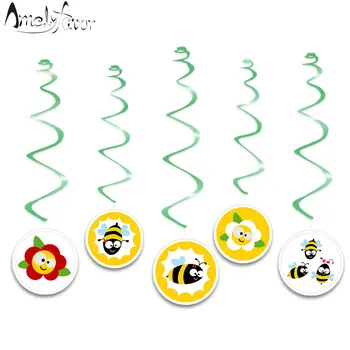 Honey Bee Hmyzu Tému Stropu Visí Vírivá Dekorácie Žltá Čierna Bee Štítok Grand Prípade, Narodeniny, Party Dekorácie Dodávky