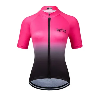 Kafitt Ružová Krátky Rukáv Cyklistika Dres Cyklistické Oblečenie Červená MTB Top De Ciclismo Feminino Rýchle Sušenie Jednotné Priedušné Letné