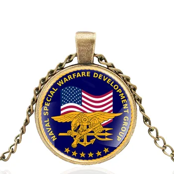 Klasické Spojených Štátov Námornej Pechoty Americkej Vlajky Dizajn Skla Cabochon Módny Náhrdelník Prívesok Muži Ženy Šperky, Darčeky