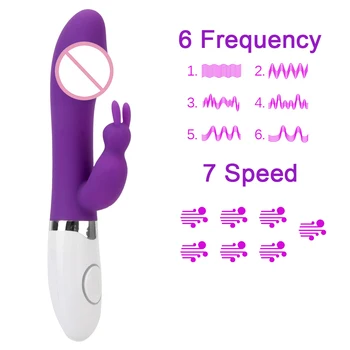 Klitorisu Pošvy Stimulácia G Mieste Bradavky Masér Rabbit Vibrátor, Dildo 6 Frekvencia 7 Rýchlosť Ženská Masturbácia