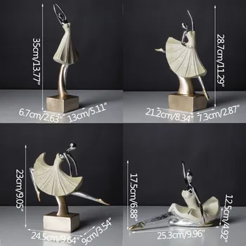 Kreatívne Balet Girl Abstraktný Charakter Miniatúrny Model Figúrky Pre Domáce Dekorácie Dievča Narodeninám Izba Ploche Displeja