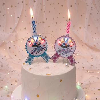 Kreatívne Strany Tortu Sviečka Tower v tvare Žiariace Hudbu, pri sviečkach Happy Birthday Cake Dekorácie, Svadobné Party Atmosféru Dodávky