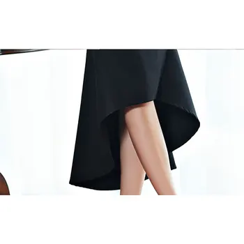 Kórejský Asymetrické Slim Black Dlhé Sukne Ženy Morská Víla Sukne S Vysokým Pásom Na Zips Elegantné Maxi Sukne Pre Ženy, Oblečenie Na Jeseň