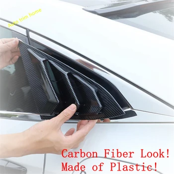 Lapetus Zadné Okná Vetracie Štrbiny Ventilátora Lopatka Kryt Výbava Pre Honda Civic Sedan 2016 - 2019 Black / Carbon Fiber Vzhľad Auto Príslušenstvo