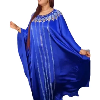 Móda Diamond Moslimských Dlhé Šaty Big Swing Voľné Rúcho Dashiki Afriky Šaty Pre Ženy Jar Leto Nové Vestidos S Hidžáb