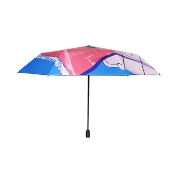 Móda Tri-skladanie Vetru Daždivé Dáždnik Anti-UV Dáždnik Dážď Ženy