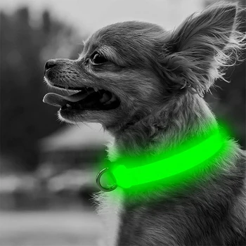 Nastaviteľné LED Obojok Žiariace Anti-stratené v Noci Bezpečnosť Pet Svietiace Obojok Blikajúce Náhrdelník pre Malé a Stredne Veľké Psy Mačky