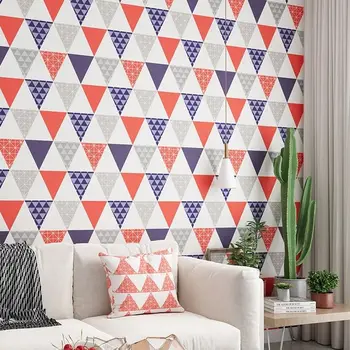 Nordic Trojuholník Wall Paper Roll Geometrické Tapety na Pozadie Steny, Obývacia Izba, Spálňa Dekorácie Kontakt Papier