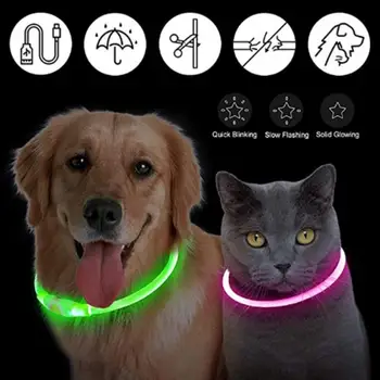 Obojok Svetlo Žiariace LED Náhrdelník Pre domáce Svietiacimi LED Ľahký Šteňa Náhrdelník USB Nabíjateľné Udržať Vaše Psy Viditeľné &