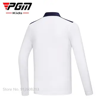 PGM Golf Športové oblečenie pre Dievča Long-sleeve Mäkké Golfové Tričko Deti Príležitostné Športové Polo T-shirt Patchwork Elastické Teplé Topy S-XL