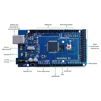 Pre Arduino Mega 2560 R3 Kompatibilné Vývoj Doska MEGA2560 CH340
