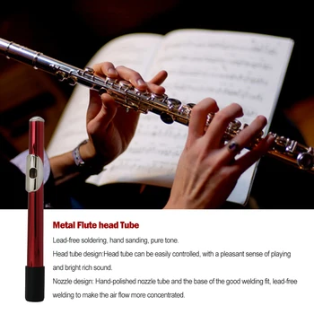 Profesionálne Flauta, Klarinet Hlavu Vysokú Tvrdosť Multi-farebné Náustok Opotrebovaniu Dlhé Trstiny, Rúry Flauta Trubice Červená