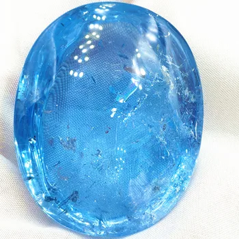 Prírodné Blue Topaz Crystal Prívesok Náhrdelník 55x45x21mm Jasné Ženy Muž Zriedkavé Veľké Oválne Guľôčky Topaz Náhrdelník Šperky Brazília AAAAAA