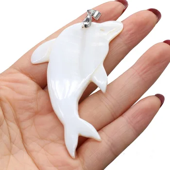 Prírodné Shell Prívesky dolphin Tvar perleť Abalone Shell Nádherné kúzla Pre šperky, takže DIY Náhrdelník príslušenstvo