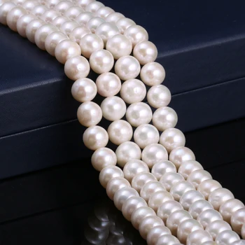 Prírodné Sladkovodné perly umelo Pestované Perly Kolo Prírodné Perly pre Šperky, Takže Náhrdelník Náramok 14 Palcov Veľkosť 11-12mm