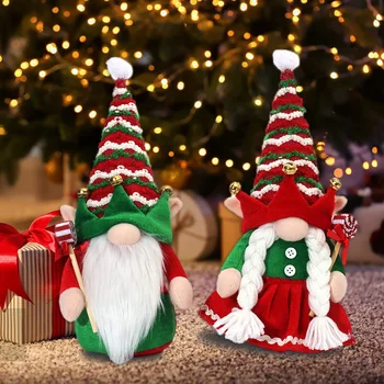 Pár Elf Bábika Vianočné Dekorácie pre Domov 2023 Gnome Anonymný Santa Izba Dekor Ozdoby na Vianočný Strom Dekorácie Doll