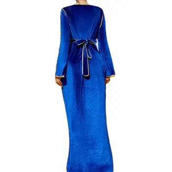 Ramadánu Abayas Dubaj Luxusné Velvet Večerné Šaty Pre Ženy Elegantné Islamu, Moslimov Svadobné Party Šaty Kaftan Maxi Dlhé Šaty
